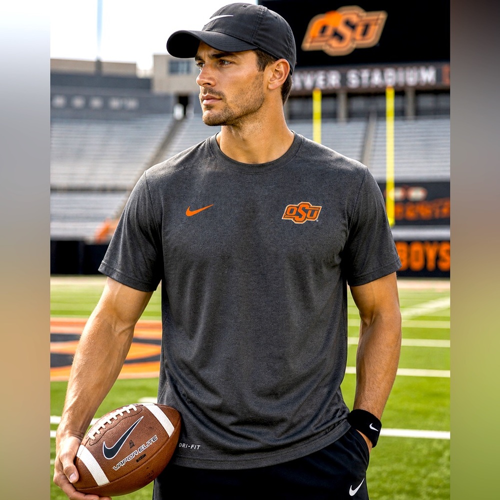 Nike Dri-Fit OSU Oklahoma State T-Shirt 3XL Charcoal Gray Athletic Tee
